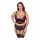 Set di intimo sexy in pizzo con motivi floreali e reggicalze (nero-rosso) - Taglie Forti Cottelli