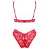 Obsessive Atenica - lace cross-strap lingerie set (red)