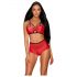 Obsessive Leatheria - Leather Look Bra Set (Red) - S/M