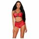 Obsessive Leatheria - Leather Look Bra Set (Red) - S/M