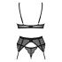 Obsessive Chemeris - BH-Set mit Strumpfhalter (schwarz)  - M/L