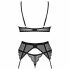 Set de sutien Obsessive Chemeris cu portjartier (negru)  - M/L