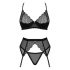 Set di lingerie Obsessive Chemeris con reggicalze (nero)