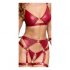 Cottelli Bondage - glanzend bh-set met polsboeien (rood)