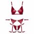 Cottelli Bondage - set reggiseno lucido con polsini (rosso)