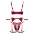 Cottelli Bondage - Shiny Bra Set with Handcuffs (Red)