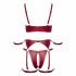 Cottelli Bondage - set reggiseno lucido con polsini (rosso)