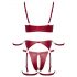 Cottelli Bondage - Shiny Bra Set with Handcuffs (Red)