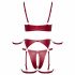 Cottelli Bondage - set reggiseno lucido con polsini (rosso) - M