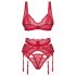 Obsessive Cupid Desir - lacy lingerie set (red)