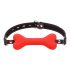 Ida Leather - Bone Shaped Gag (Red)