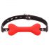 Ida Leather - Bone Shaped Gag (Red)