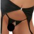 Abierta Fina - Glittering Gemstone Lingerie Set (Black)