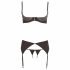 Abierta Fina - Glittering Gemstone Lingerie Set (Black)