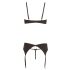 Abierta Fina - Glittering Gemstone Lingerie Set (Black)