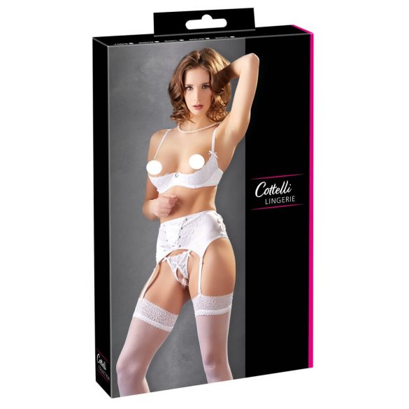 Cottelli - Lace Corset Lift Set (White)  - 80C/M