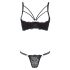 Cottelli - Strappy Ring Push-up Bra and Thong (Black)