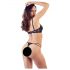 Cottelli - reggiseno aperto con anelli e perizoma (nero) - 85B/L