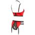 Set Intimo Lussuoso con Reggiseno Sollevatore e Dettagli Anellati (rosso-nero) Abierta Fina