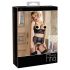 Abierta Fina - Sparkling Strappy Lace Lingerie Set (Black)