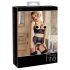 Abierta Fina - Ensemble de lingerie étincelant à bretelles en dentelle (noir) - 85C/L