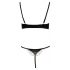 Cottelli - Rhinestone Chain Satin Lingerie Set (Black)