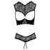 Cottelli - Set di reggiseno aperto con anelli e strass (nero)  - 85B/L