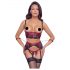 Cottelli Bondage - Matte, Lace Push-Up Set (Red)