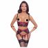 Cottelli Bondage - Matte kanten bh-set (rood) - M