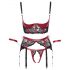 Cottelli Bondage - Matte, Lace Push-Up Set (Red)  - M