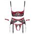 Cottelli Bondage - Matte, Lace Push-Up Set (Red)  - XL