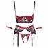 Cottelli Bondage - Matte kanten bh-set (rood) - XL