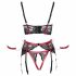 Cottelli Bondage - Matte, Lace Push-Up Set (Red)  - XL