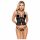 Abierta Fina - Open Thong and Corset (Black)  - L