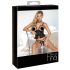 Abierta Fina - Open Thong and Corset (Black)  - L