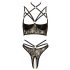 Abierta Fina - Open Bra and Thong (Black-Gold)