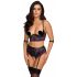 Set sutien Cottelli Bondage cu mâneci (negru-violet)  - M