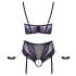 Cottelli Bondage - soutien-gorge avec menottes (noir-violet) - M