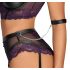 Cottelli Bondage Bra Set with Hand Restraints (Black-Purple)  - L