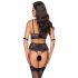 Set Intimo Bondage Cottelli con Reggiseno e Perizoma Aperto (Nero-Viola)  - L