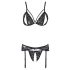 Cottelli - Offenes Spitzendessous-Set (schwarz)