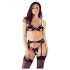 Cottelli - Open, Lace Lingerie Set (Black)  - L