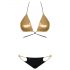 Obsessive Goldivia - Shiny Halter Bikini (Gold-Black)