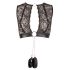 Cottelli Bondage - glanzend gestreepte kanten lingerie set (4-delig)