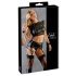 Cottelli Bondage - Lace and Glossy, Chain Lingerie Set (Black)