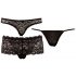 Selezione di Lingerie Sensuale Femminile Cottelli - Set di Biancheria Intima Nera in Pizzo (3 pezzi)