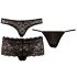 Cottelli - Black Women's Underwear Set (3pcs)  - M