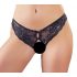 Cottelli - Lace Bow Open Panties (Black)  - M