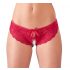 Cottelli - Red Bow-Embellished Open Crotch Panties  - M