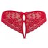 Cottelli - Red Bow-Embellished Open Crotch Panties  - L